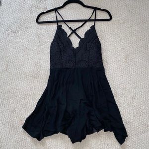 Black lace romper